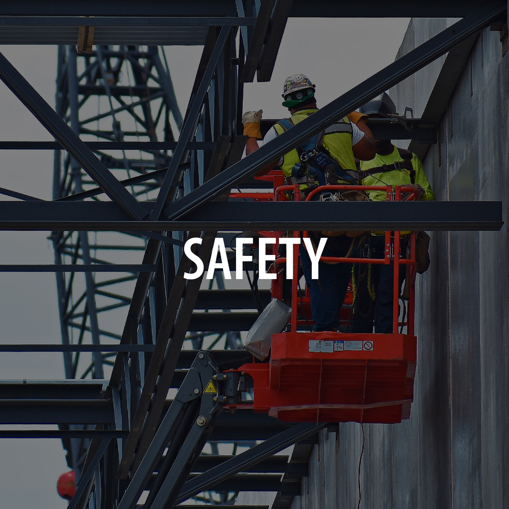 Image of lift during steel erection on jobsite
